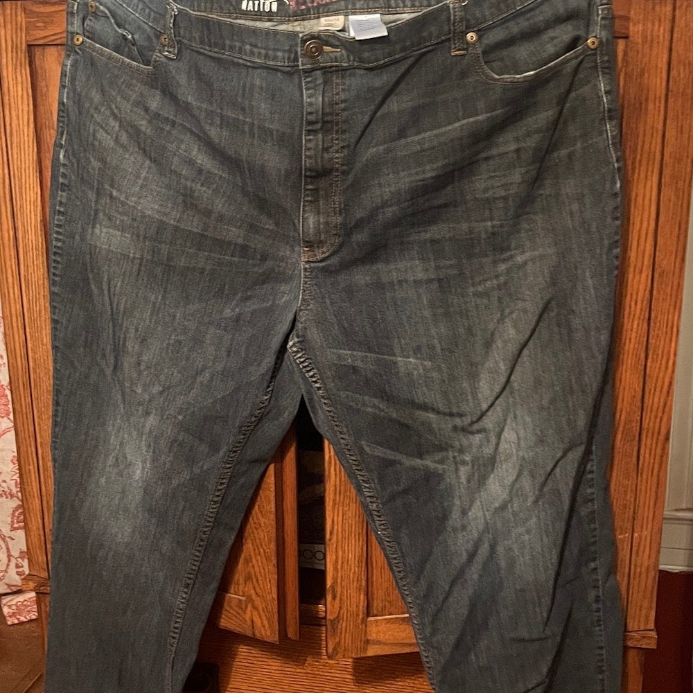 56x32 Men's True Nation Dark Wash Relaxed Fit Blue Jeans